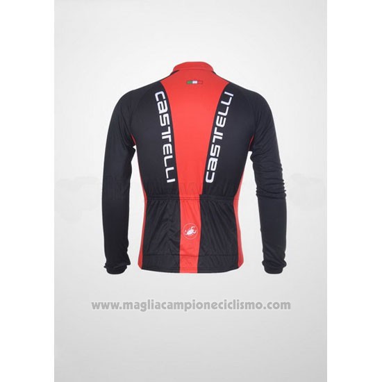 2011 Abbigliamento Ciclismo Castelli Nero e Rosso Manica Lunga e Salopette