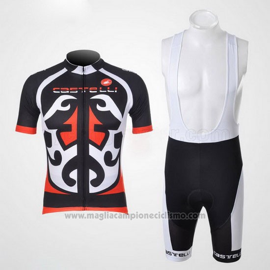 2011 Abbigliamento Ciclismo Castelli Rosso e Nero Manica Corta e Salopette