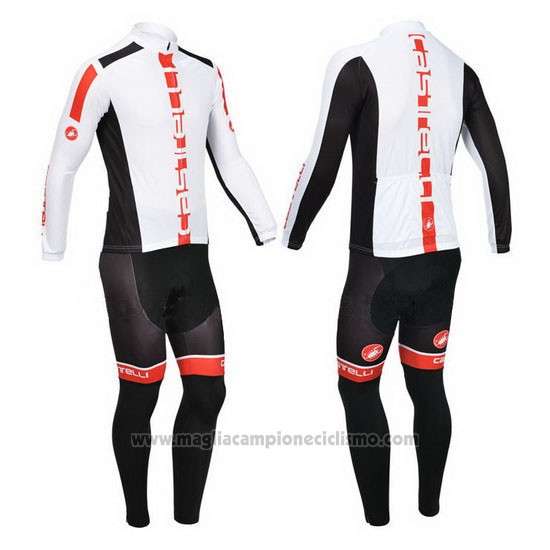 2013 Abbigliamento Ciclismo Castelli Arancione e Bianco Manica Lunga e Salopette