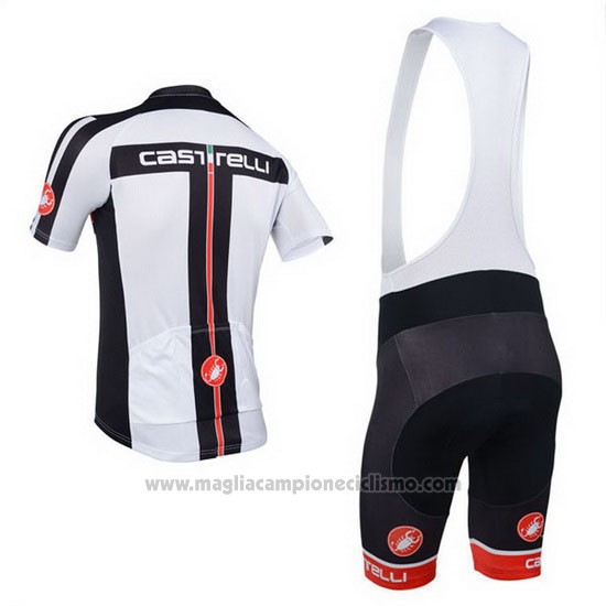 2013 Abbigliamento Ciclismo Castelli Bianco Manica Corta e Salopette