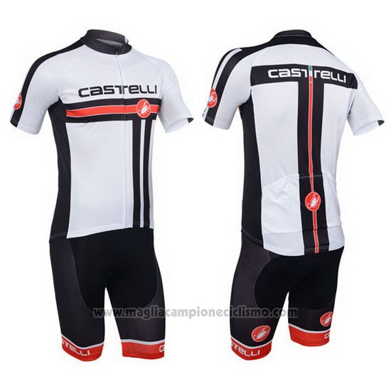 2013 Abbigliamento Ciclismo Castelli Bianco Manica Corta e Salopette