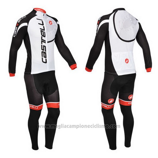 2013 Abbigliamento Ciclismo Castelli Nero e Bianco Manica Lunga e Salopette