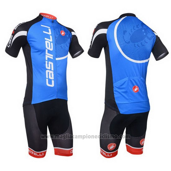 2013 Abbigliamento Ciclismo Castelli Nero e Blu Manica Corta e Salopette