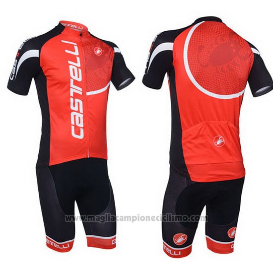 2013 Abbigliamento Ciclismo Castelli Nero e Rosso Manica Corta e Salopette