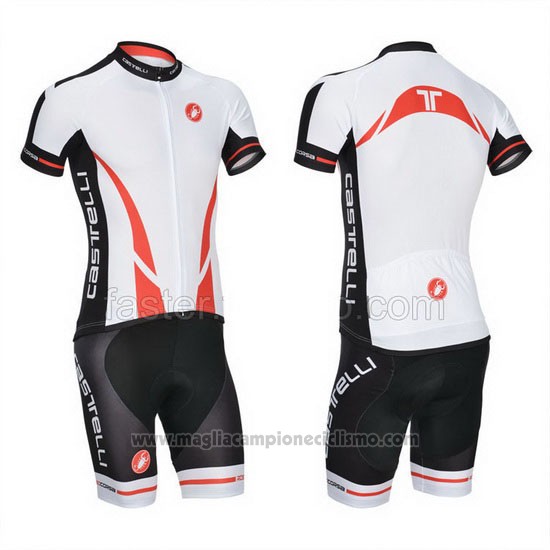 2014 Abbigliamento Ciclismo Castelli Bianco Manica Corta e Salopette
