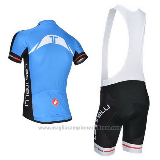 2014 Abbigliamento Ciclismo Castelli Blu e Nero Manica Corta e Salopette