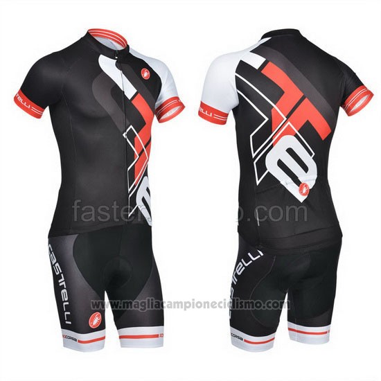 2014 Abbigliamento Ciclismo Castelli Nero Manica Corta e Salopette
