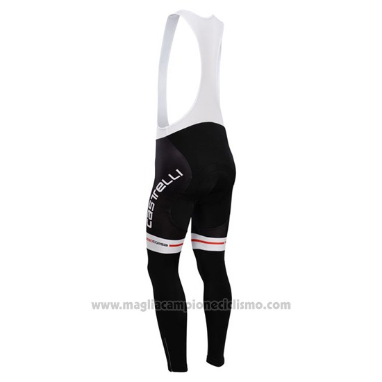 2014 Abbigliamento Ciclismo Castelli Nero e Bianco Manica Lunga e Salopette