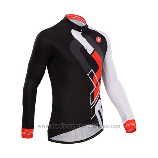 2014 Abbigliamento Ciclismo Castelli Rosso e Nero Manica Lunga e Salopette