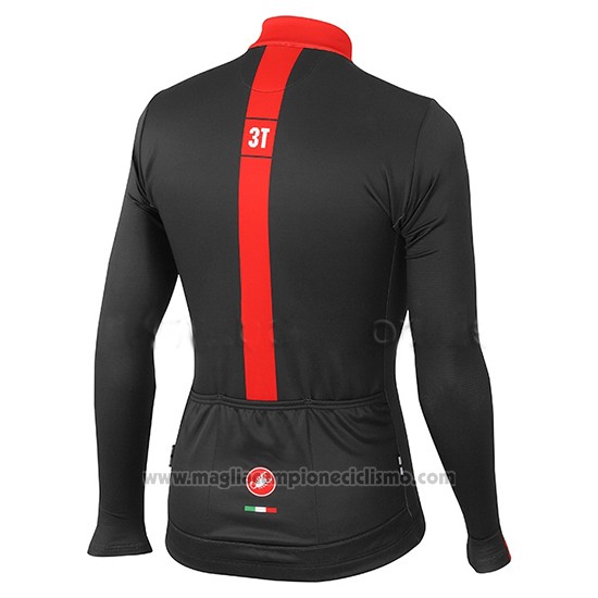 2015 Abbigliamento Ciclismo Castelli 3t Nero e Rosso Manica Lunga e Salopette