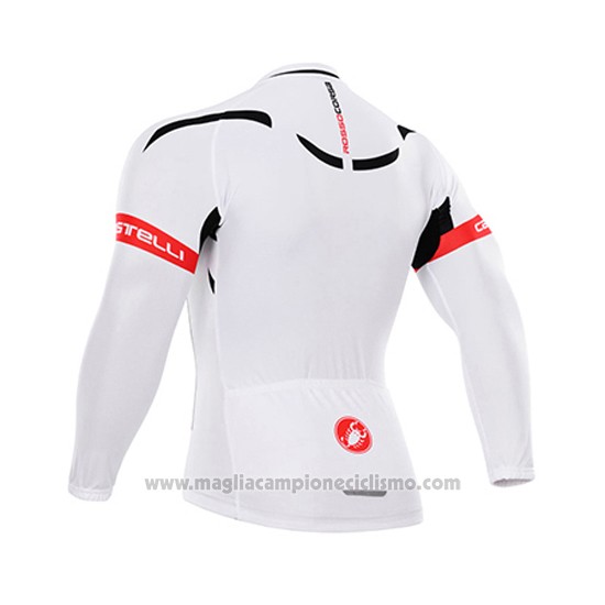 2015 Abbigliamento Ciclismo Castelli Bianco e Nero Manica Lunga e Salopette