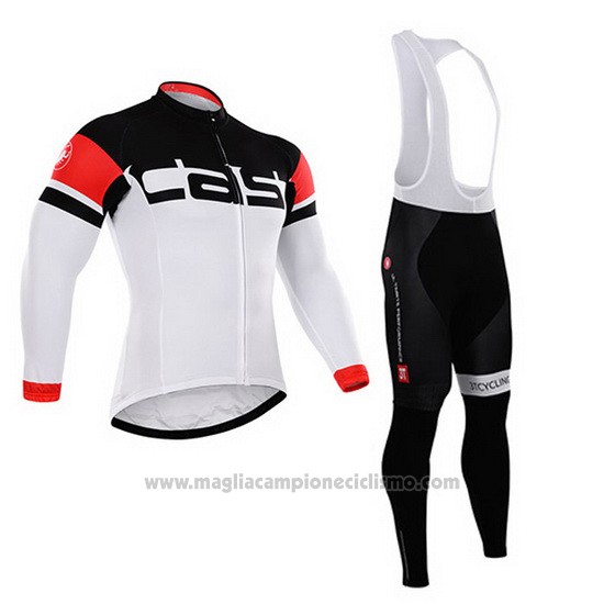 2015 Abbigliamento Ciclismo Castelli Nero e Bianco Manica Lunga e Salopette