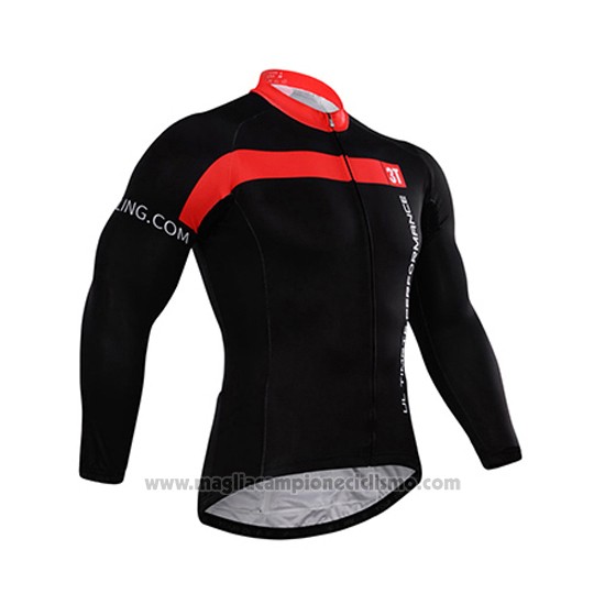 2015 Abbigliamento Ciclismo Castelli Rosso e Nero Manica Lunga e Salopette