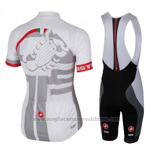 2016 Abbigliamento Ciclismo Castelli Bianco e Rosso Manica Corta e Salopette