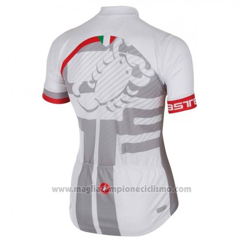 2016 Abbigliamento Ciclismo Castelli Bianco e Rosso Manica Corta e Salopette
