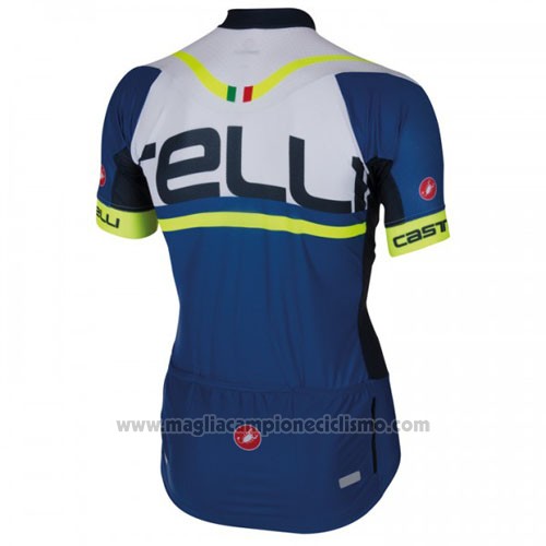 2016 Abbigliamento Ciclismo Castelli Blu Bianco Manica Corta e Salopette