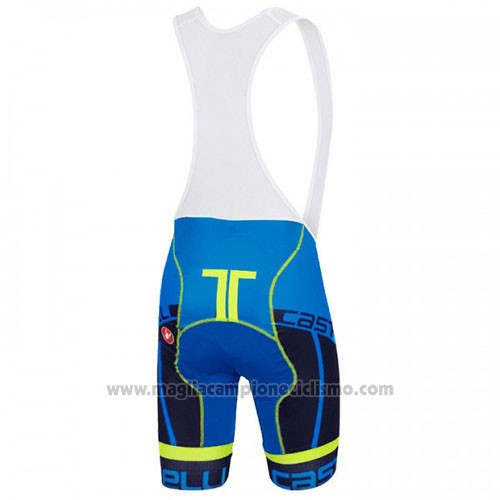 2016 Abbigliamento Ciclismo Castelli Blu Bianco Manica Corta e Salopette