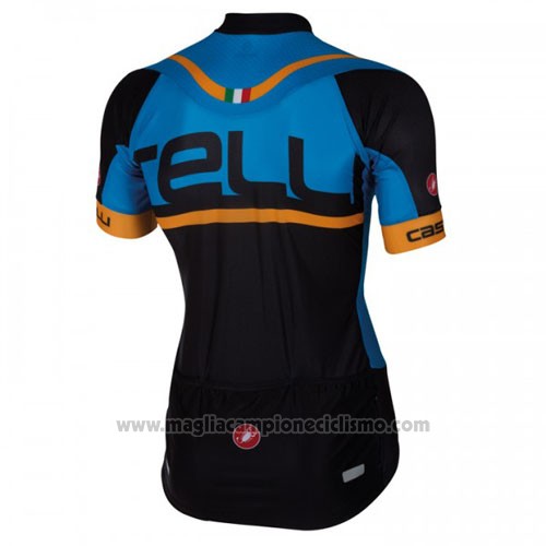 2016 Abbigliamento Ciclismo Castelli Blu Nero Manica Corta e Salopette