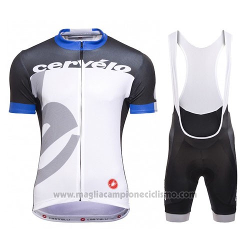 2016 Abbigliamento Ciclismo Castelli Cervelo e Bianco e Blu Manica Corta e Salopette