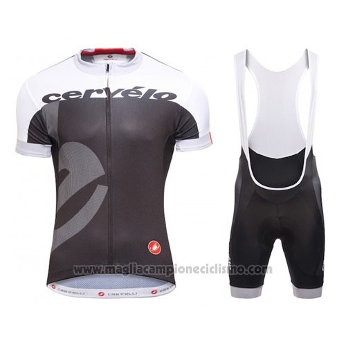 2016 Abbigliamento Ciclismo Castelli Cervelo e Bianco e Grigio Manica Corta e Salopette