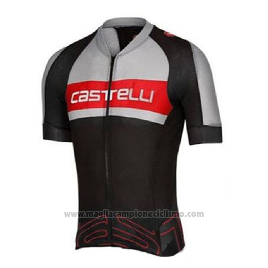 2016 Abbigliamento Ciclismo Castelli Grigio e Nero Manica Corta e Salopette