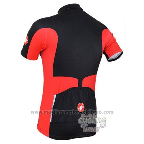 2016 Abbigliamento Ciclismo Castelli Nero Rosso Manica Corta e Salopette