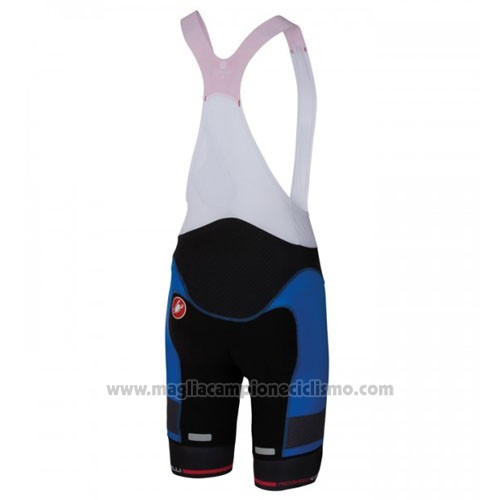 2016 Abbigliamento Ciclismo Castelli Nero e Celeste Manica Corta e Salopette