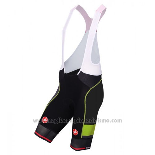 2016 Abbigliamento Ciclismo Castelli Nero e Verde Manica Corta e Salopette