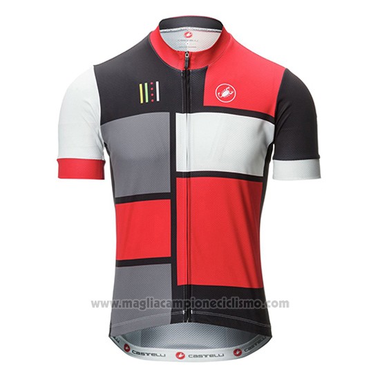 2016 Abbigliamento Ciclismo Castelli Rosso e Nero Manica Corta e Salopette