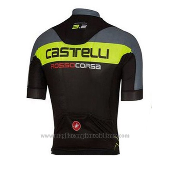 2016 Abbigliamento Ciclismo Castelli Verde e Grigio Manica Corta e Salopette