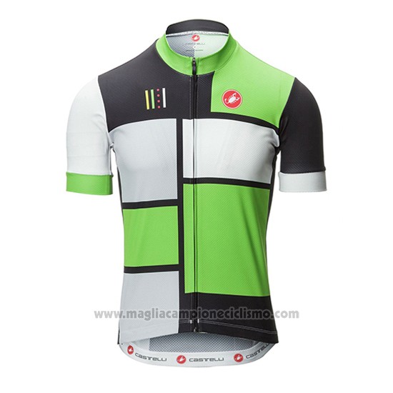 2016 Abbigliamento Ciclismo Castelli Verde e Nero Manica Corta e Salopette