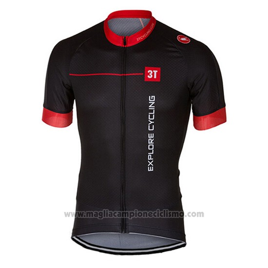 2017 Abbigliamento Ciclismo Castelli Aceso Nero e Rosso Manica Corta e Salopette