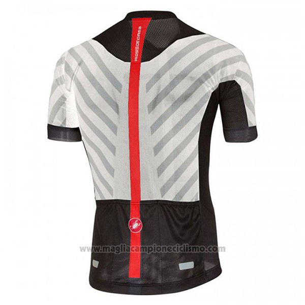 2017 Abbigliamento Ciclismo Castelli Aero Race Bianco e Nero Manica Corta e Salopette