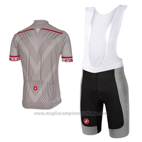 2017 Abbigliamento Ciclismo Castelli Argentato Manica Corta e Salopette