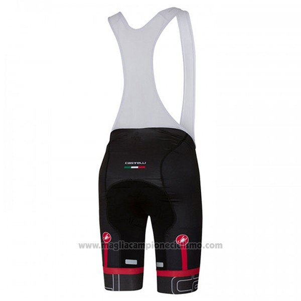2017 Abbigliamento Ciclismo Castelli Attacco Nero Manica Corta e Salopette