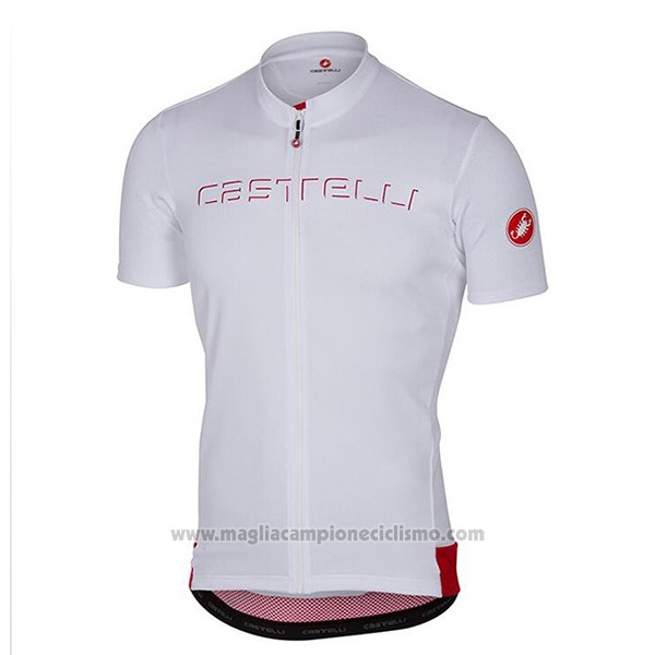 2017 Abbigliamento Ciclismo Castelli Bianco Manica Corta e Salopette