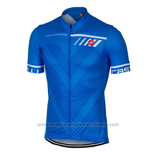 2017 Abbigliamento Ciclismo Castelli Blu Manica Corta e Salopette