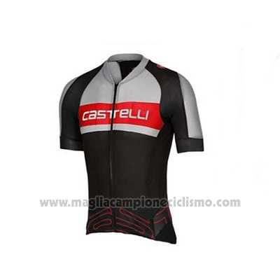 2017 Abbigliamento Ciclismo Castelli Grigio e Nero Manica Corta e Salopette