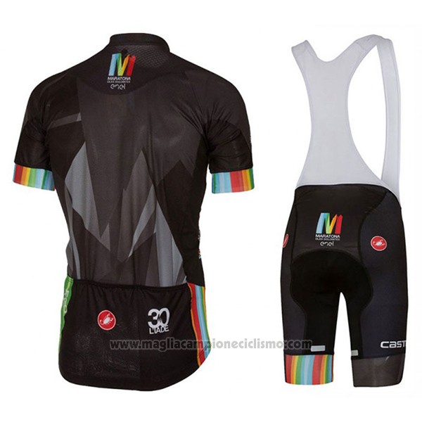 2017 Abbigliamento Ciclismo Castelli Maratona Nero Manica Corta e Salopette