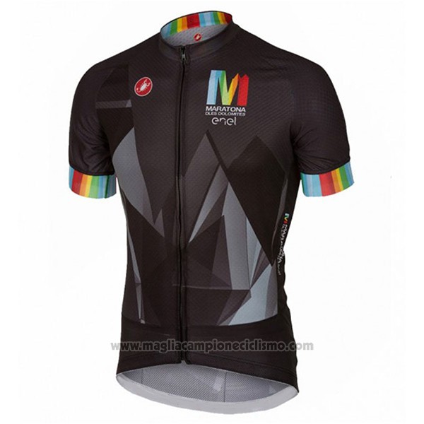 2017 Abbigliamento Ciclismo Castelli Maratona Nero Manica Corta e Salopette