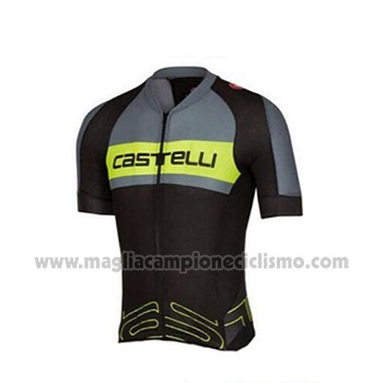 2017 Abbigliamento Ciclismo Castelli Verde e Nero Manica Corta e Salopette