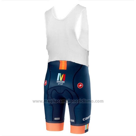 2018 Abbigliamento Ciclismo Castelli Maratona Dles Dolomites-Enel Blu Arancione Manica Corta e Salopette