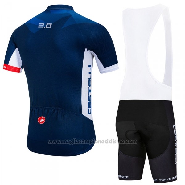 2018 Abbigliamento Ciclismo Castelli Spento Blu Manica Corta e Salopette