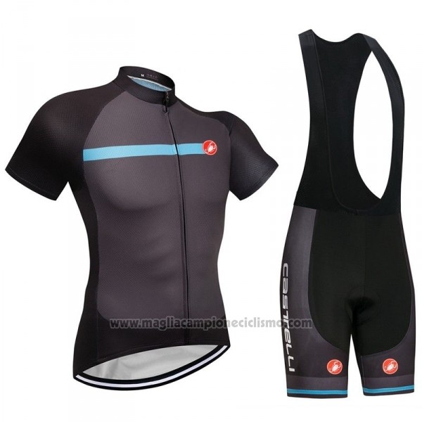 2018 Abbigliamento Ciclismo Castelli Spento Grigio Manica Corta e Salopette