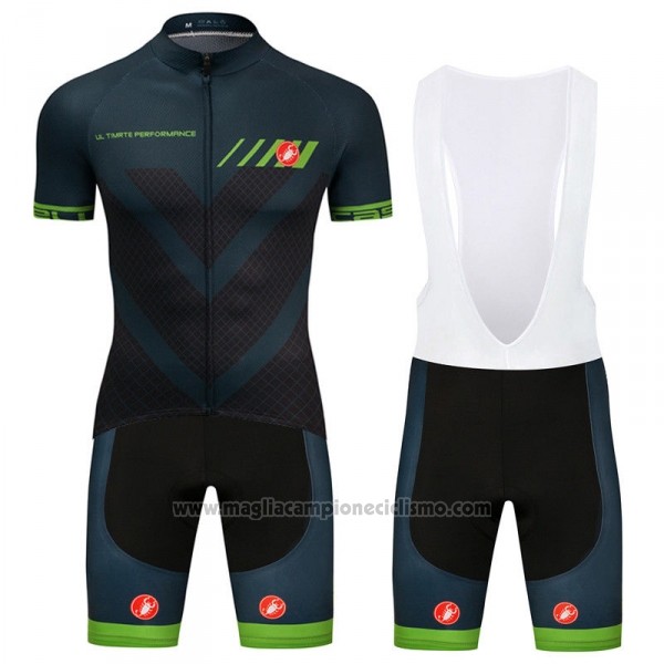 2018 Abbigliamento Ciclismo Castelli Spento Verde Manica Corta e Salopette