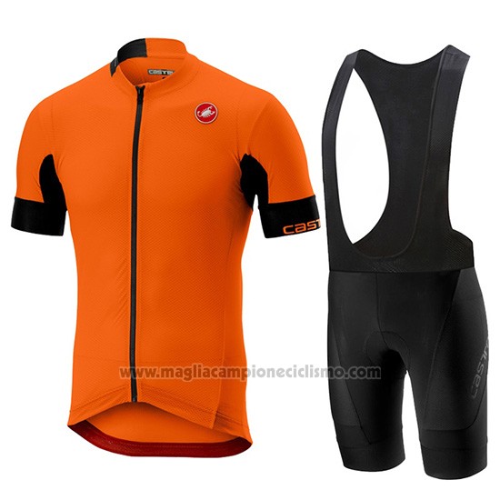 2019 Abbigliamento Ciclismo Castelli Aero Race Arancione Manica Corta e Salopette