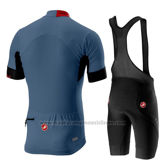 2019 Abbigliamento Ciclismo Castelli Aero Race Blu Manica Corta e Salopette