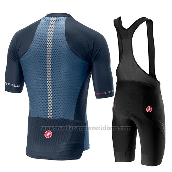 2019 Abbigliamento Ciclismo Castelli Aero Race Blu Rosso Manica Corta e Salopette