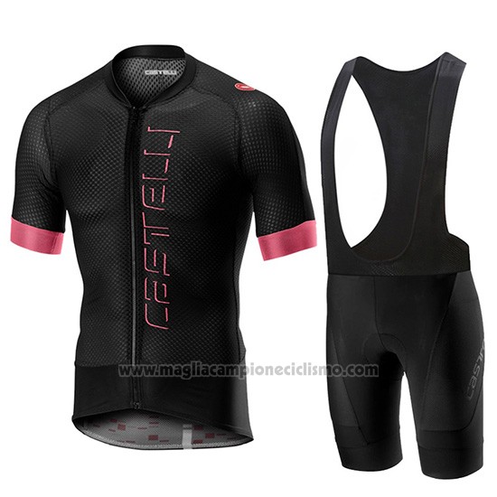 2019 Abbigliamento Ciclismo Castelli Climber's 2.0 Nero Rosa Manica Corta e Salopette