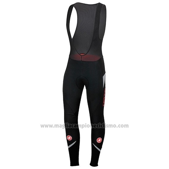 2019 Abbigliamento Ciclismo Castelli DE Nero Rosso Manica Lunga e Salopette